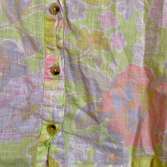 Free People Hawaiian Floral Blouse EUC Unique - Picture 2 of 5